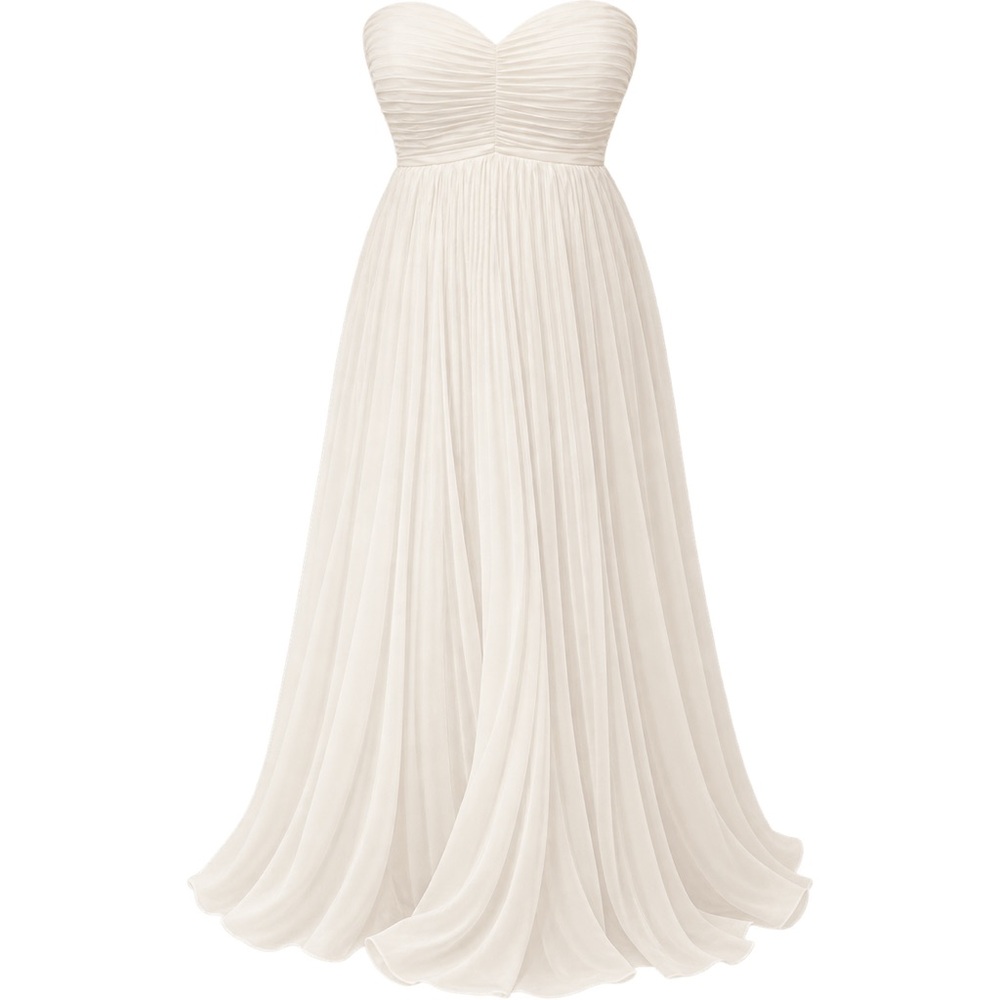 Strapless Chiffon Maxi Dress in Ivory